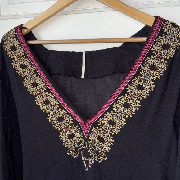 FREE PEOPLE WILD ONE EMBROIDERED MINI DRESS - Picture 4 of 14